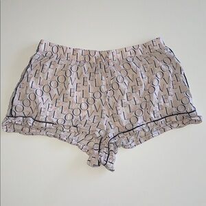 Victoria's Secret Cream and Black Print Shorts Size M